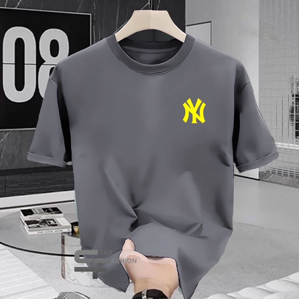 Kaos Pendek NY Motif Kuning Kaos Atasan Pria Wanita S M L XL XXL Premium Unisex