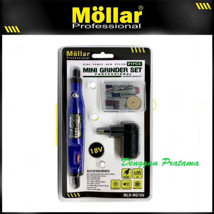 Mini Grinder Set Mollar MLR-MG18v 21 Pcs Bor Tuner