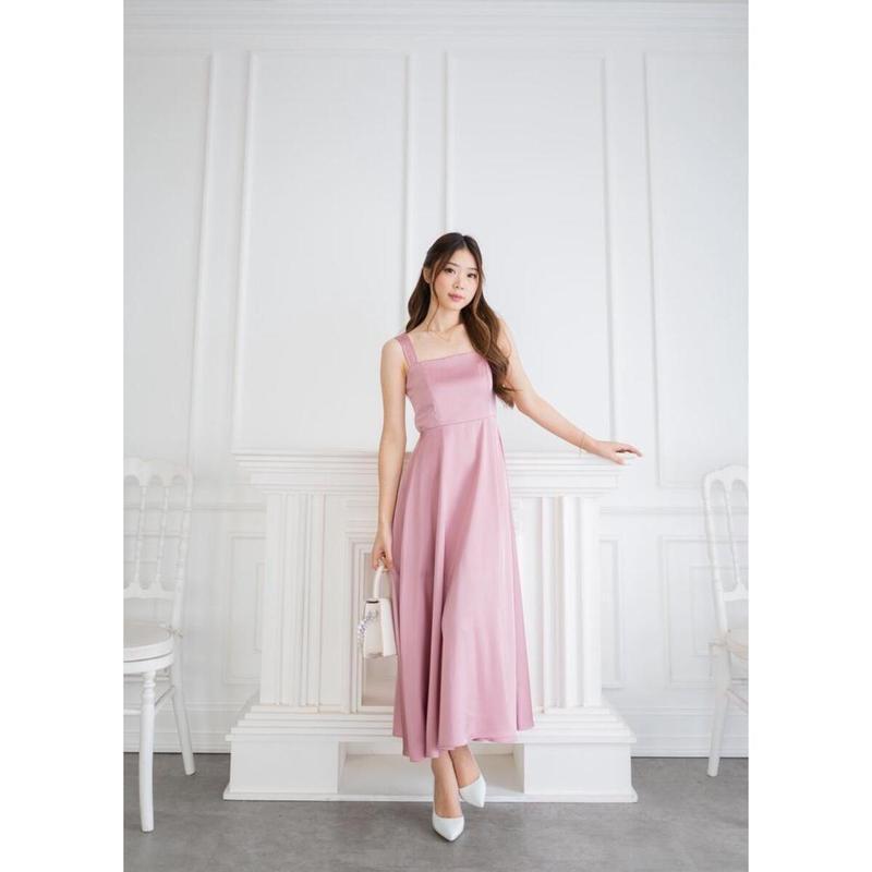 long dres deana //dress polos bahan satin//dress korea style kekinian