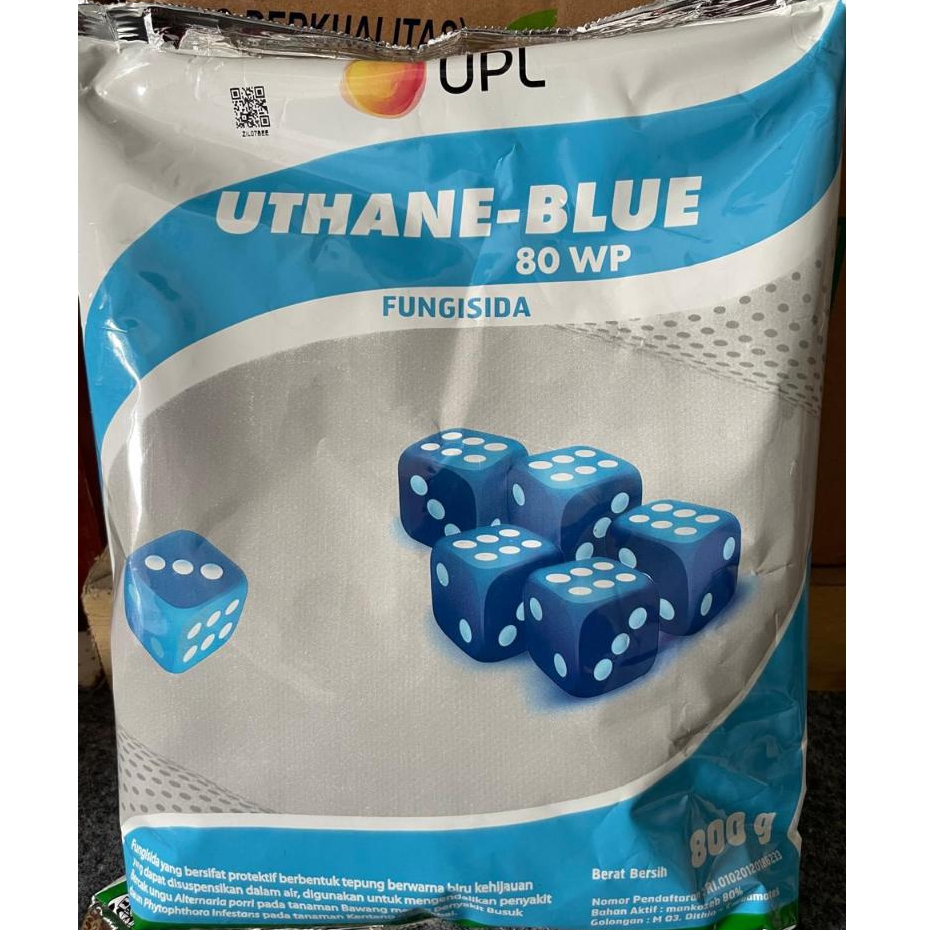 UTHANE BLUE 80 WP FUNGISIDA SI BIRU PENGENDALI BUSUK DAUN 800GRAM