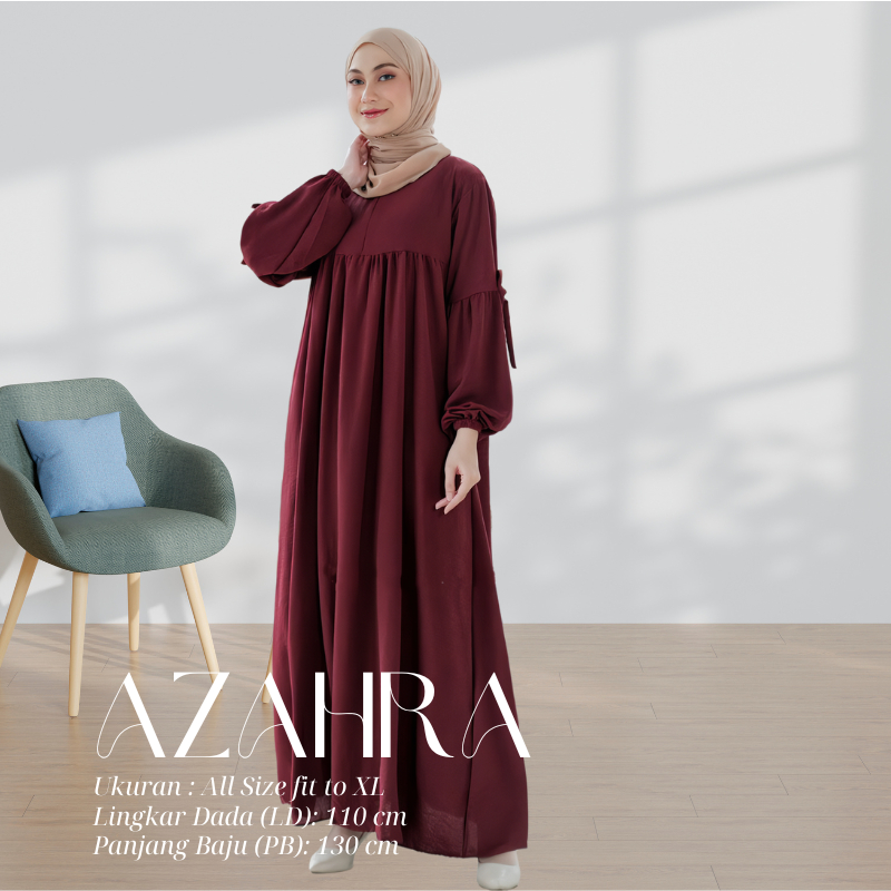 Dress Lebaran Baju Gamis Terbaru 2025 Lebaran Wanita Dress Muslim Kondangan Remaja AZAHRA Crepe Impo