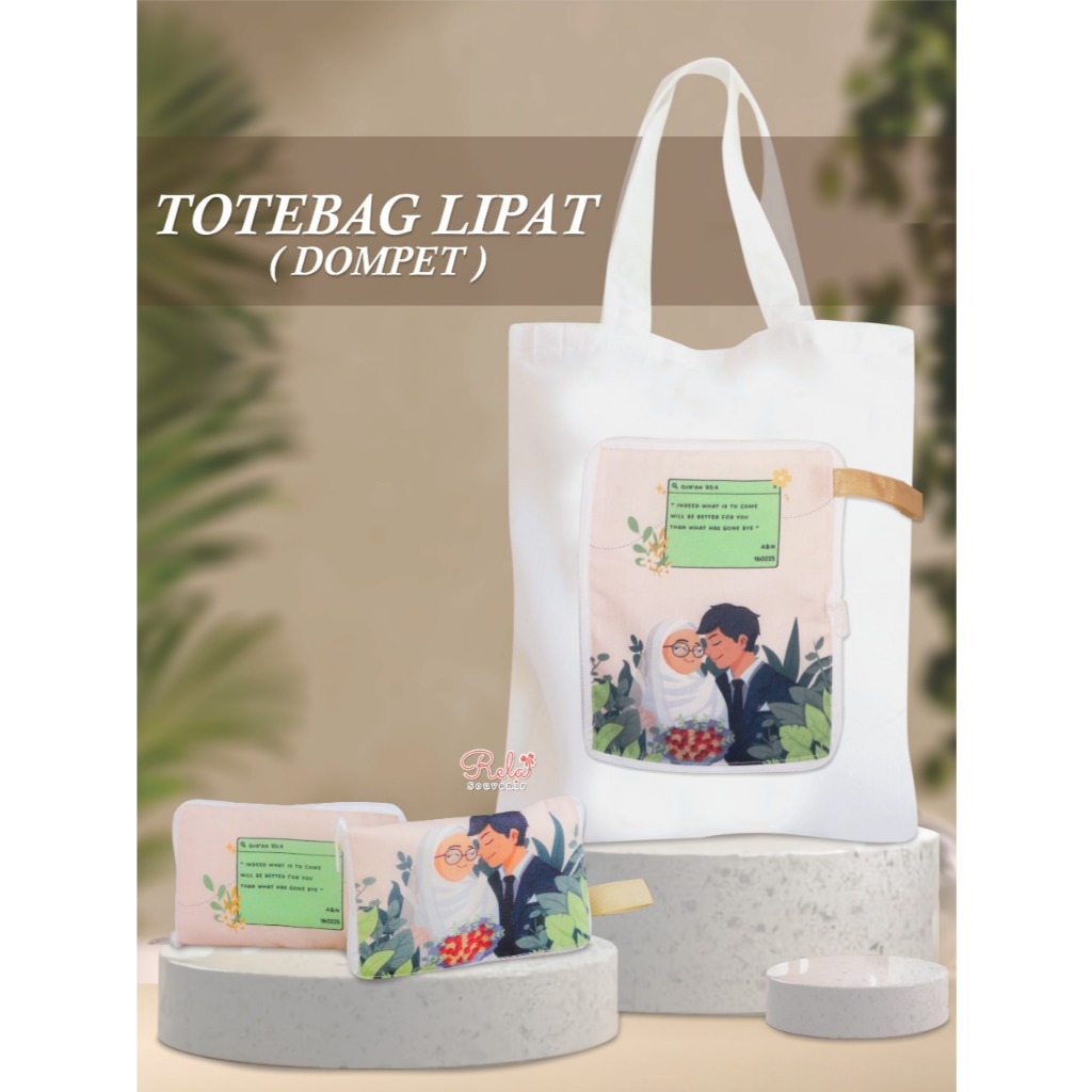 TOTEBAG LIPAT DOMPET / souvenir pernikahan aesthetic / souvenir pernikahan / souvenir premium