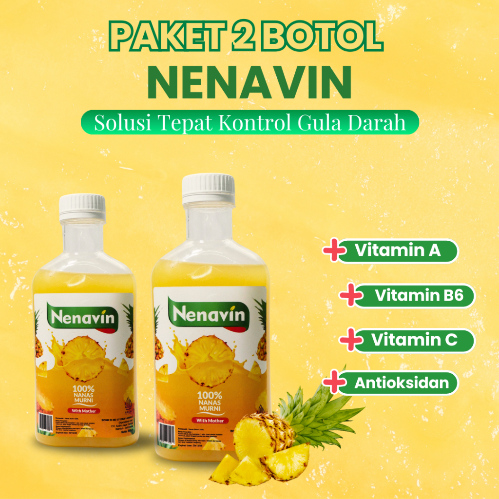 

NENAVIN 300ml 2 BOTOL - CUKA NANAS - Membantu Atasi Diabetes, Asam Urat dan Kontrol gula dalam darah