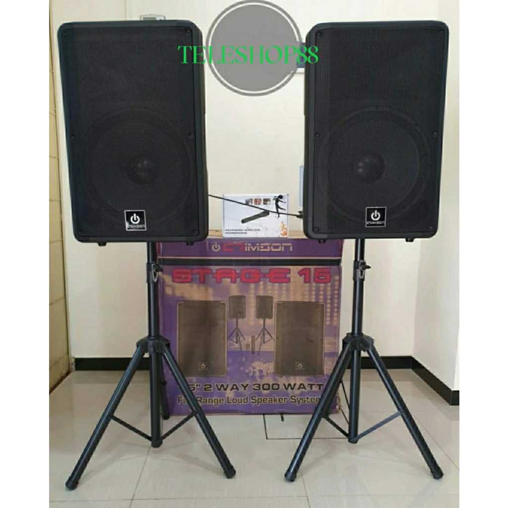 Paket Speaker Aktif & Pasif 15" Crimson STAGE 15 CR-15 / STAGE15 CR15
