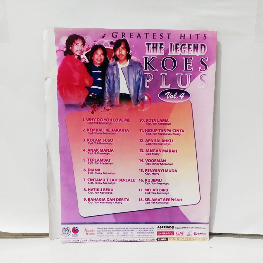 VCD Original Greatest Hits Koes Plus Vol.2