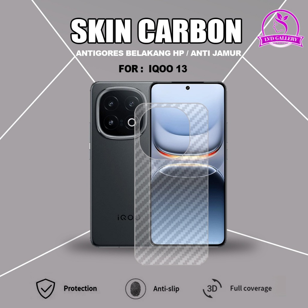 iQoo Z7 iQoo Z8X iQoo Z9 iQoo Z9X Iqoo 13 Skin Carbon Transparan Garskin Anti Gores Belakang iQoo Z7