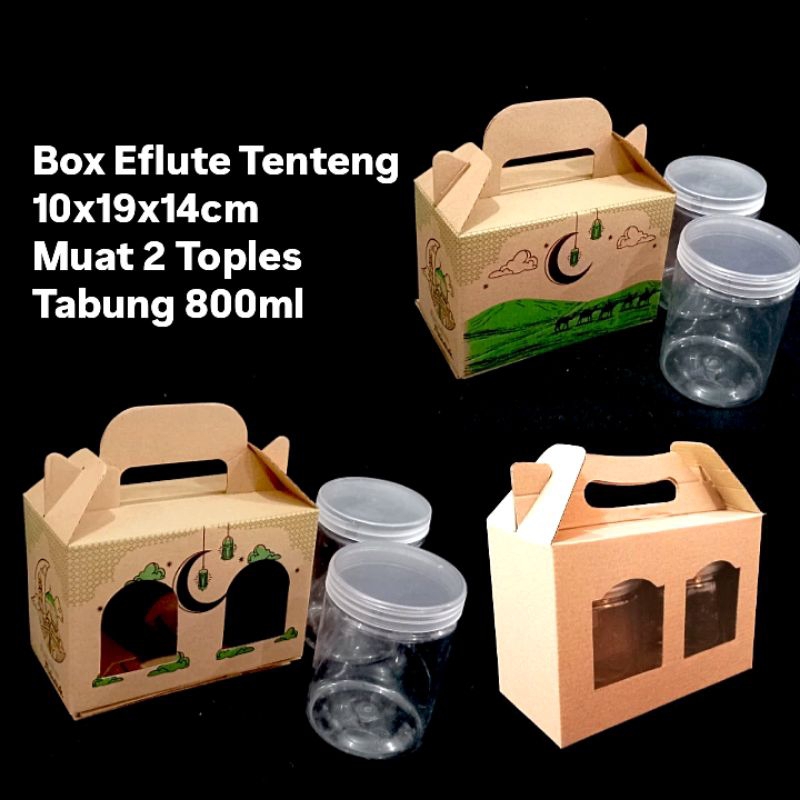 

Box Eflute Tenteng 10x19x14cm Muat 2 Toples Tabung 600ml atau 800ml
