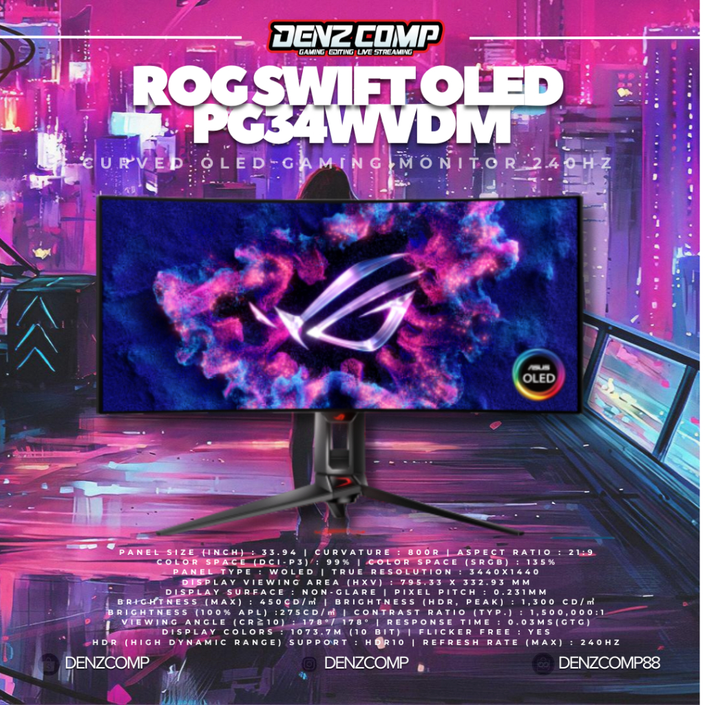 ASUS ROG Swift OLED PG34WCDM OLED 240Hz | Curved Oled Gaming Monitor