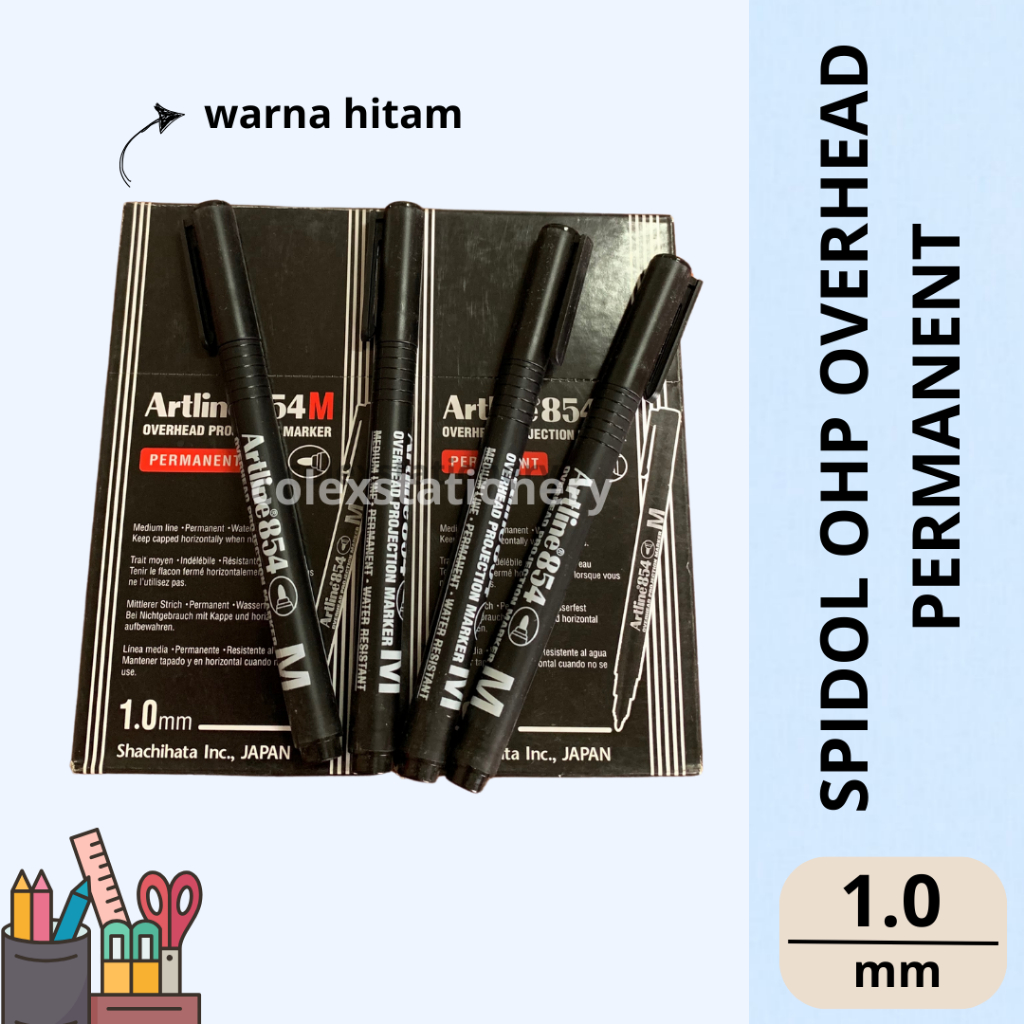 

Spidol OHP Overhead Project / Spidol Overhead Projection Marker Permanent Warna Hitam 1.0mm Artline EK-854M