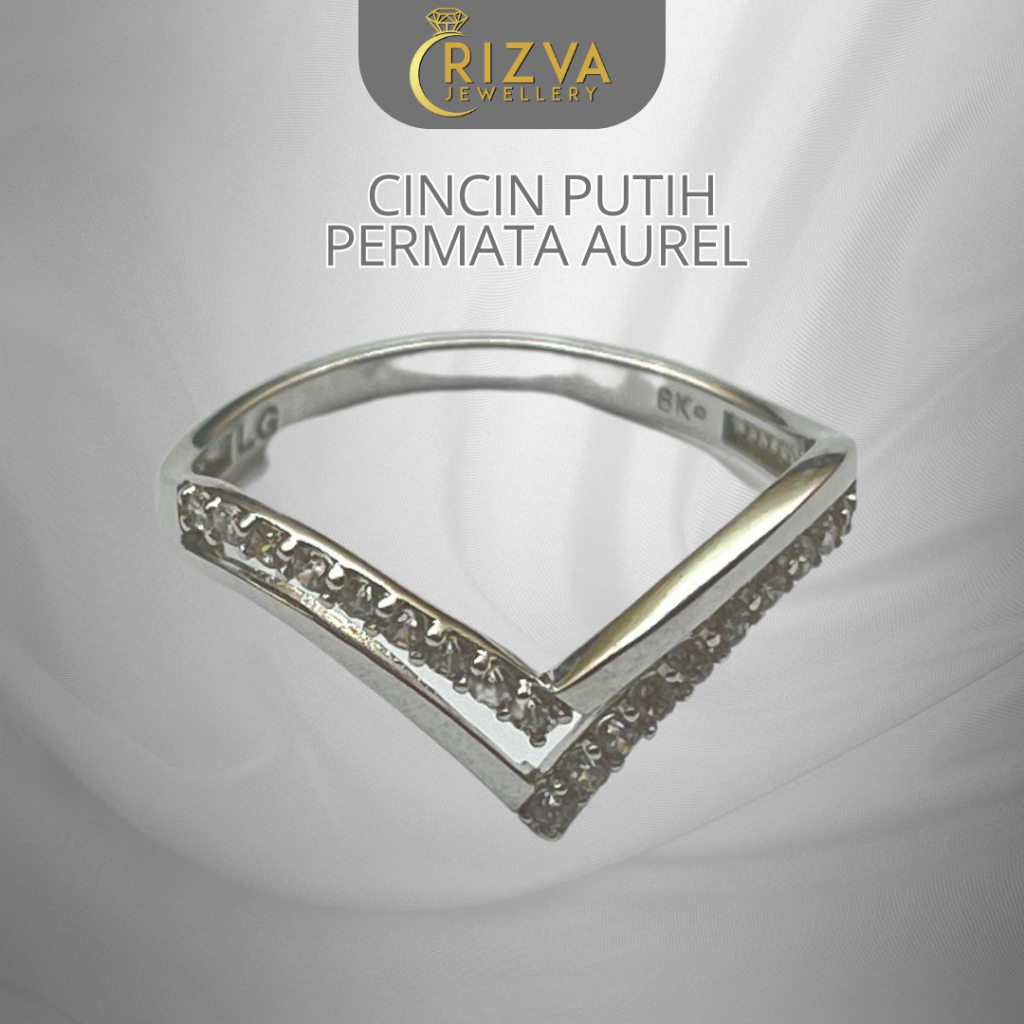 Cincin Emas Putih Aurel - Rizva Jewellery