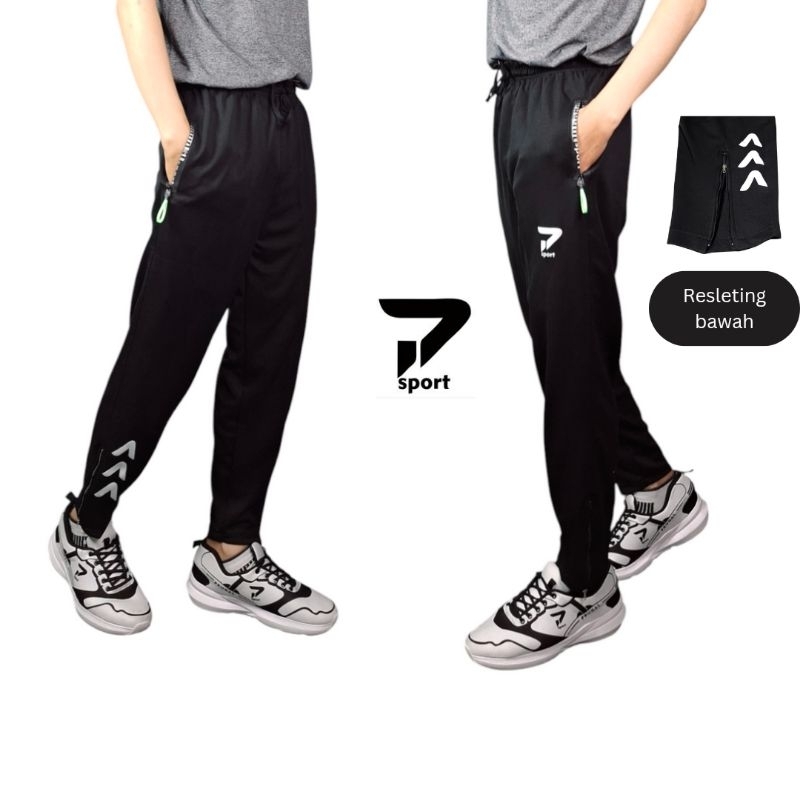 CELANA JOGER RUNING SPORT peria wanita resleting bawah