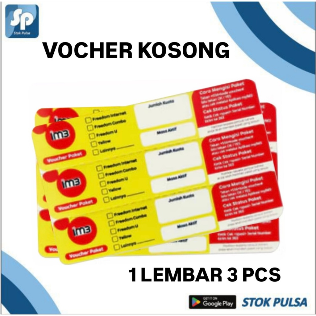 Voucher Kosong Indosat - Voucher Blank Indosat
