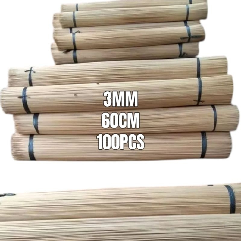 jeruji sangkar burung bambu 3mm panjang 60cm 100 batang