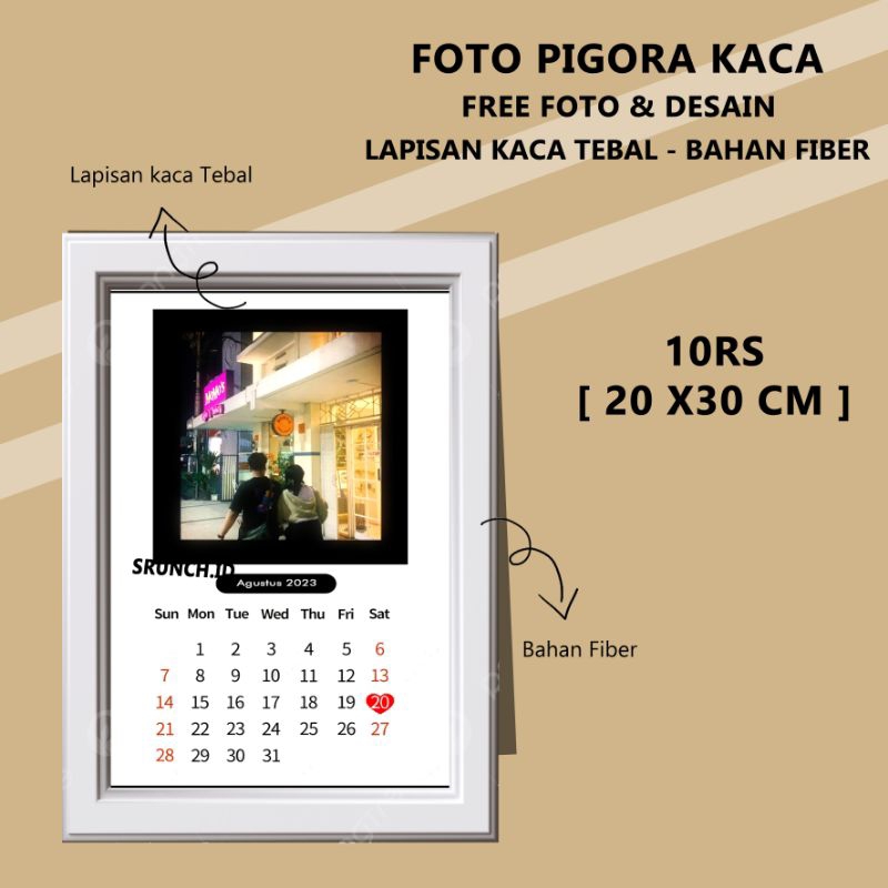 [1PCS] KADO FOTO PIGORA KACA// CUSTOM FOTO// FREE DESAIN//FREE FOTO//PIGORA FIBER//PIGORA KACA//