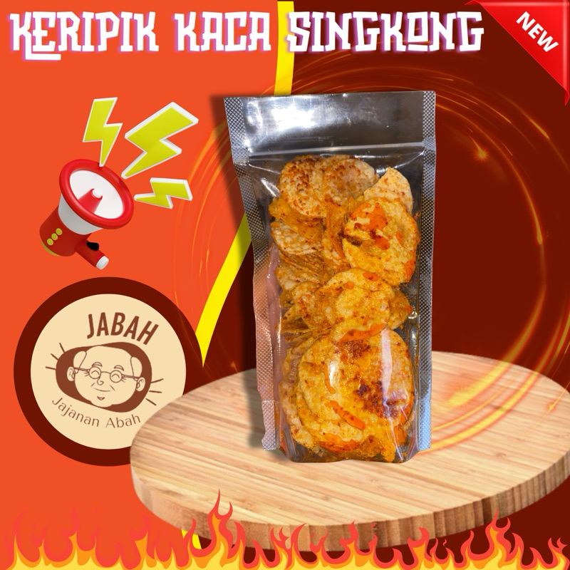 

(JABAH) Keripik Kaca Singkong Cemilan Makanan Ringan Pedas Snack Keripik Kering Jajanan Camilan
