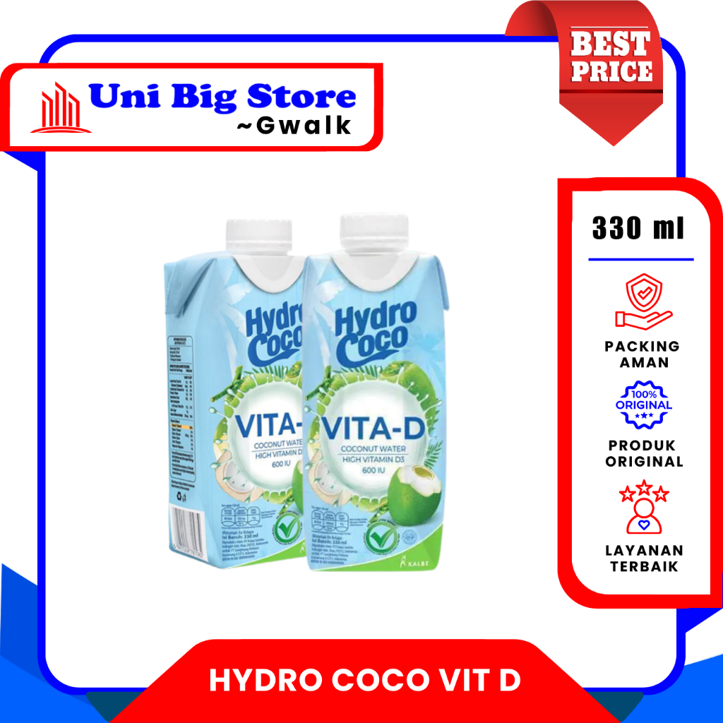 

HYDRO COCO VITA D AIR KELAPA COCONUT WATER - 330 ml