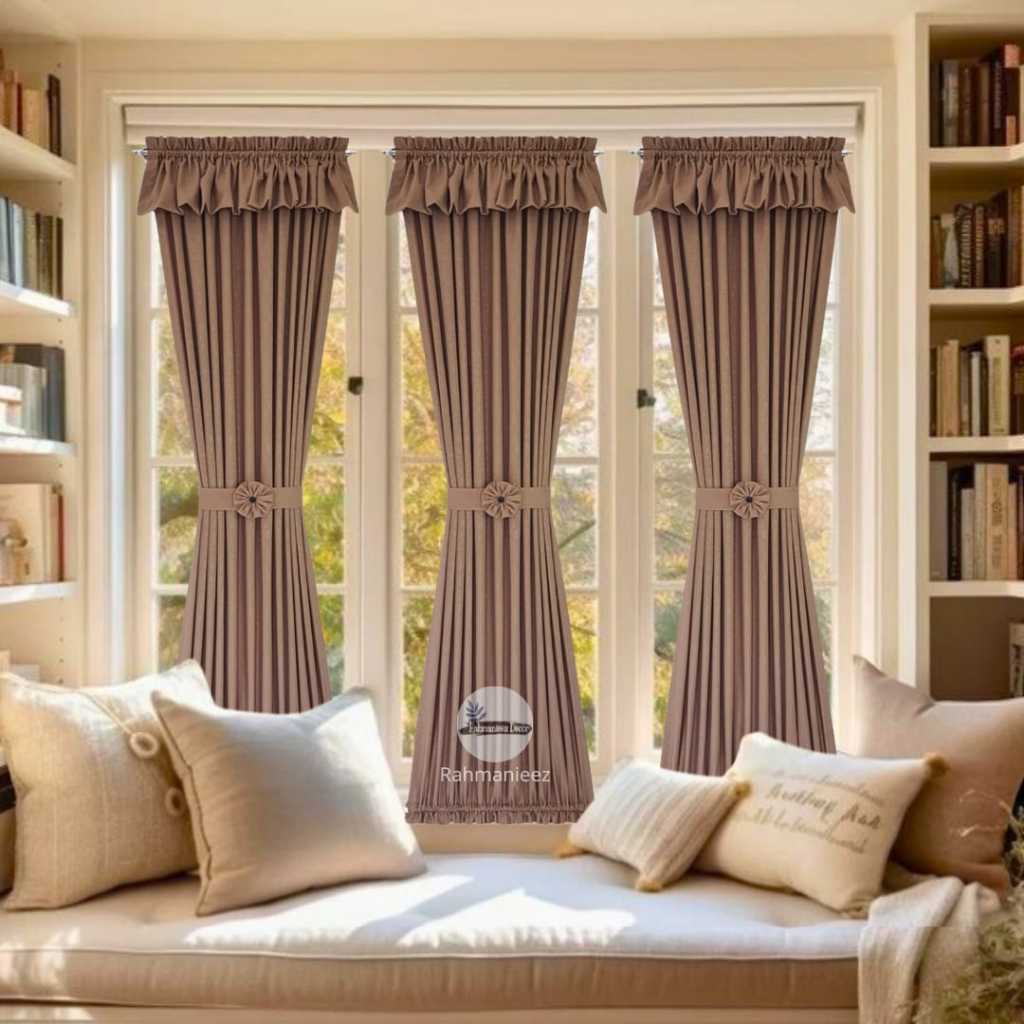 Gorden Kupu Kupu Poni Full Set Sepiral Tebal Mewah Elegan Jendela Minimalis