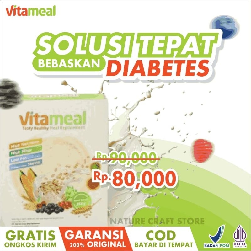 

VITAMEAL -SEREAL SEHAT NO.1 DI INDONESIA EFEKTIF ATASI GULA DARAH MAAG KOLESTEROL & PENGGANTI NASI