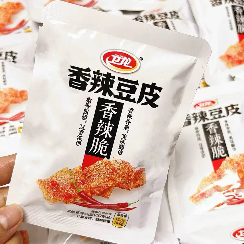 

Snack Dou Pi Kulit Tahu Lembek Rasa Pedas Gurih Halal Vegetarian Rendah Lemak Kalori