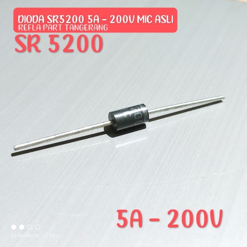 ( 1 BUAH ) DIODA SR5200 SR 5200 PERSAMAAN SB5200 SB5200 MBRD5200 DIODA 5200 5A/200V Dioda Schottky