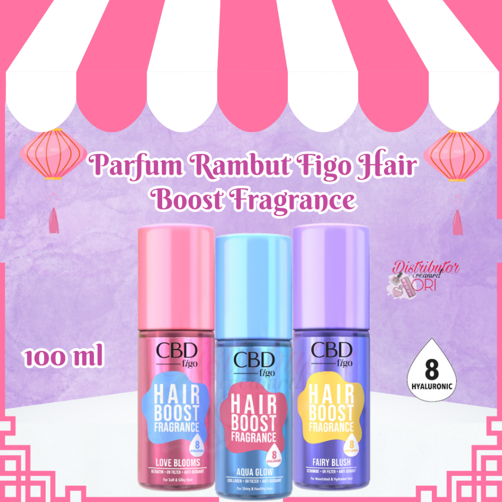 Parfum Rambut CBD Figo Hair Boost Fragrance - Aqua Glow 5ml no Love Blooms Fairy Blush 100ml
