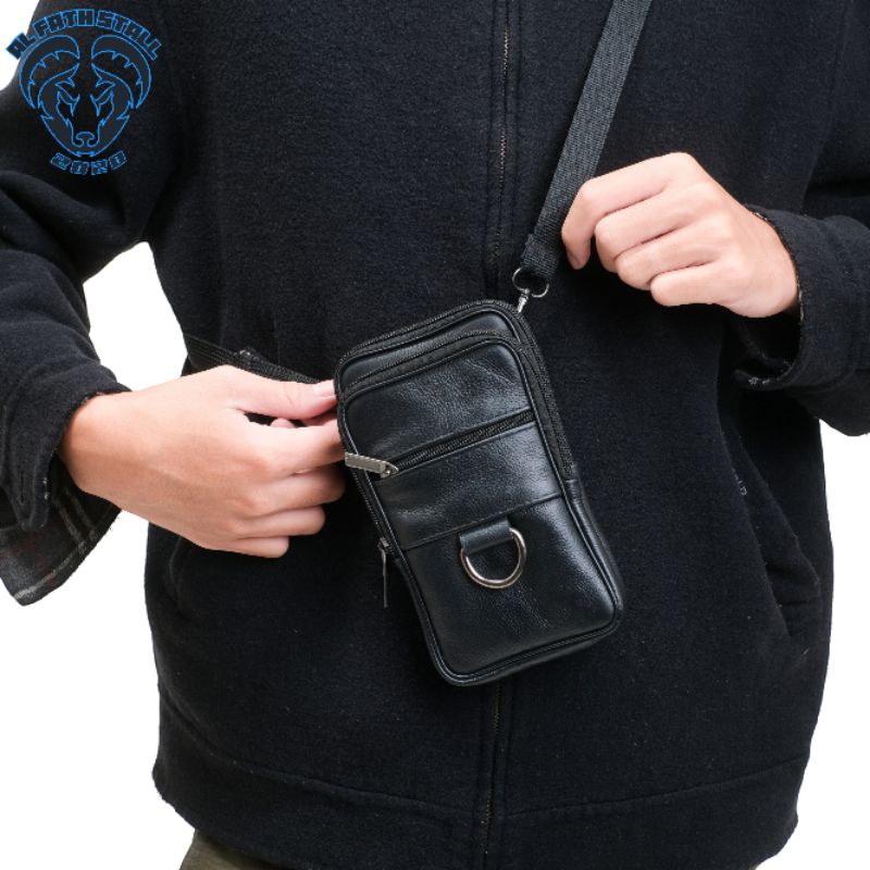 Tas Pinggang Pria Kulit Asli Tas Handphone Pria Kulit Asli Garut