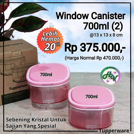 Tupperware SALE - Window Canister 700 ml - Toples Transparan (2 pcs)