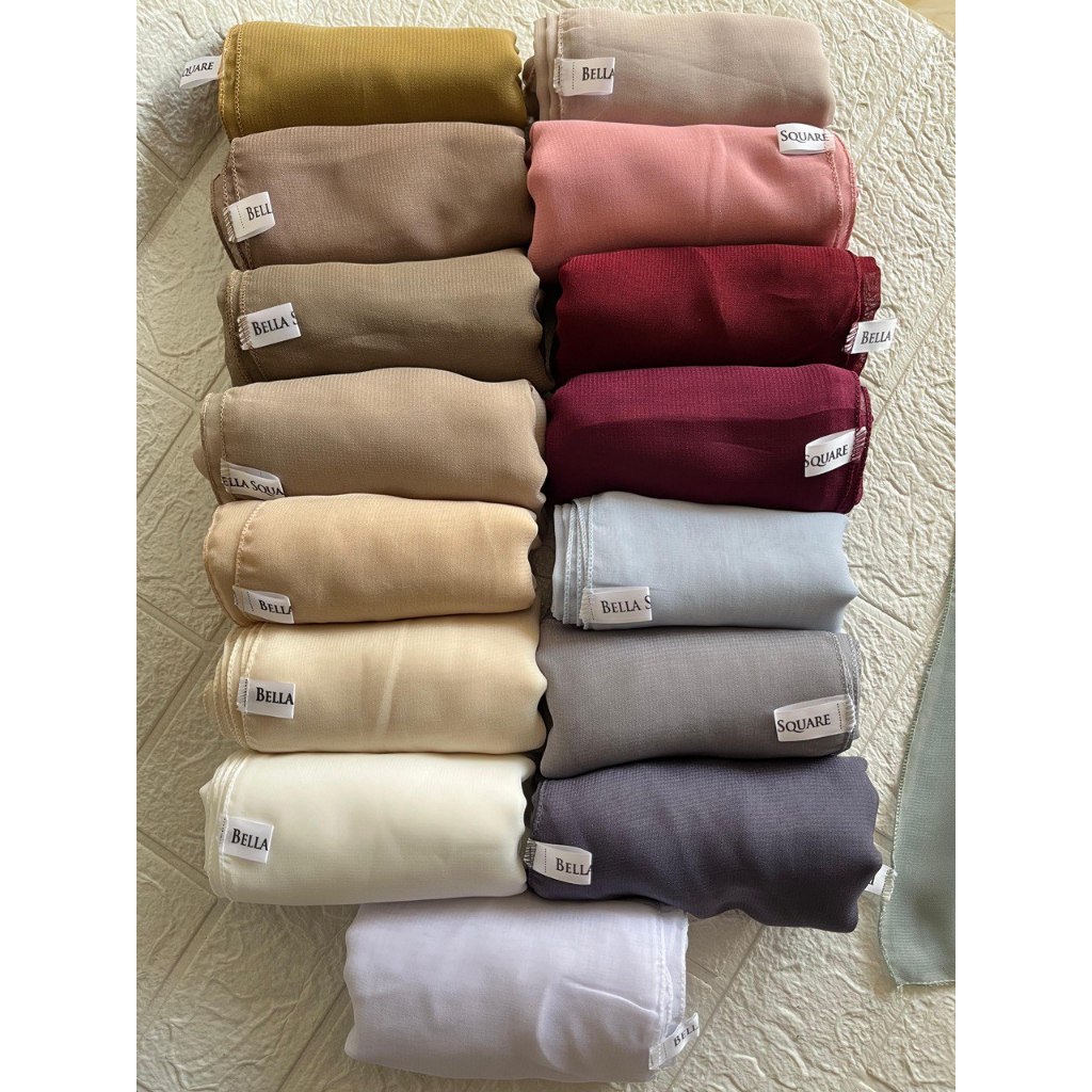 JILBAB BELLA SQUARE SEGI EMPAT / HIJAB BELLA SQUARE TERBARU WARNA TERLENGKAP