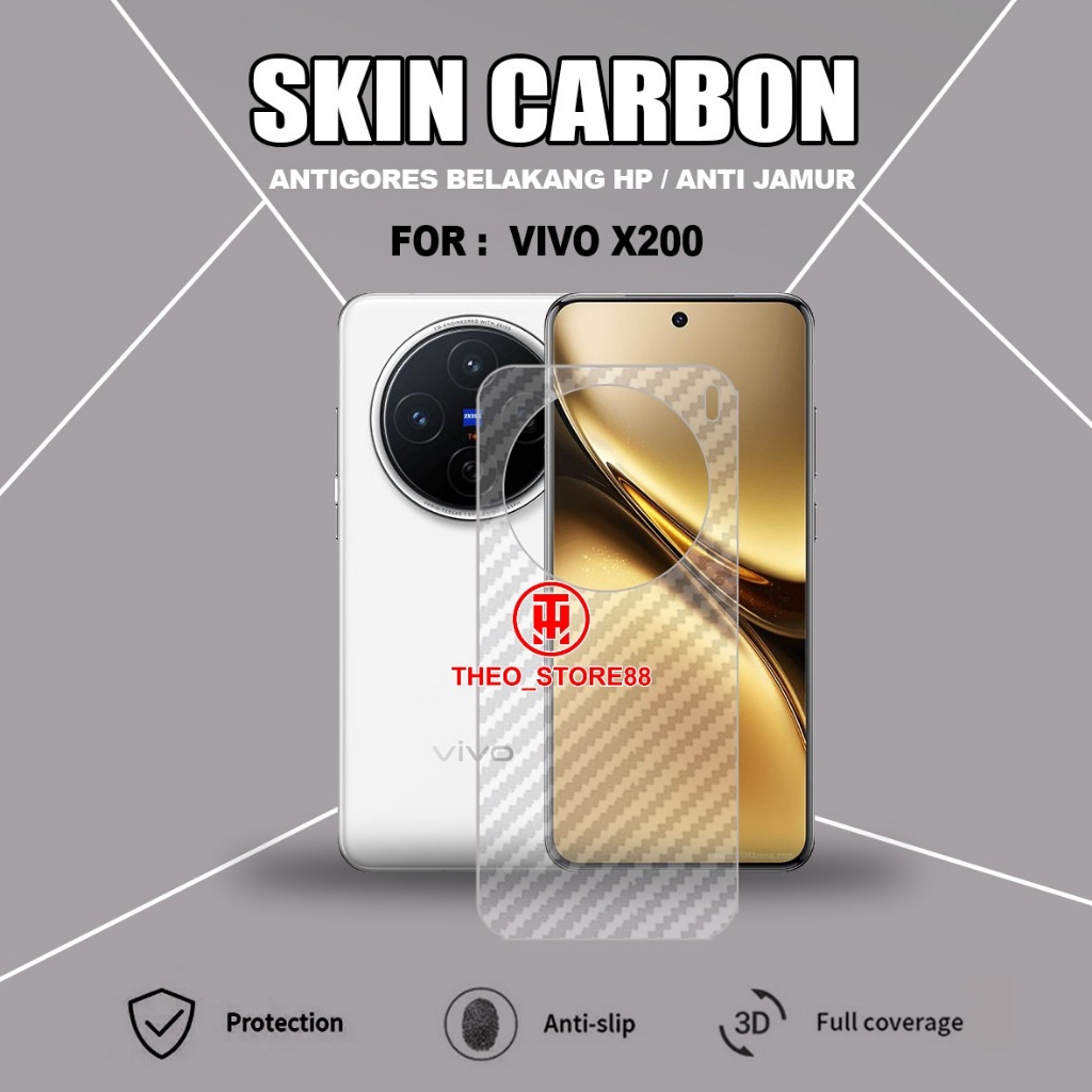 VIVO X200 VIVO X300 VIVO X300 PRO GARSKIN CARBON ANTI JAMUR ANTIGORES BELAKANG VIVO X200 VIVO X300 V