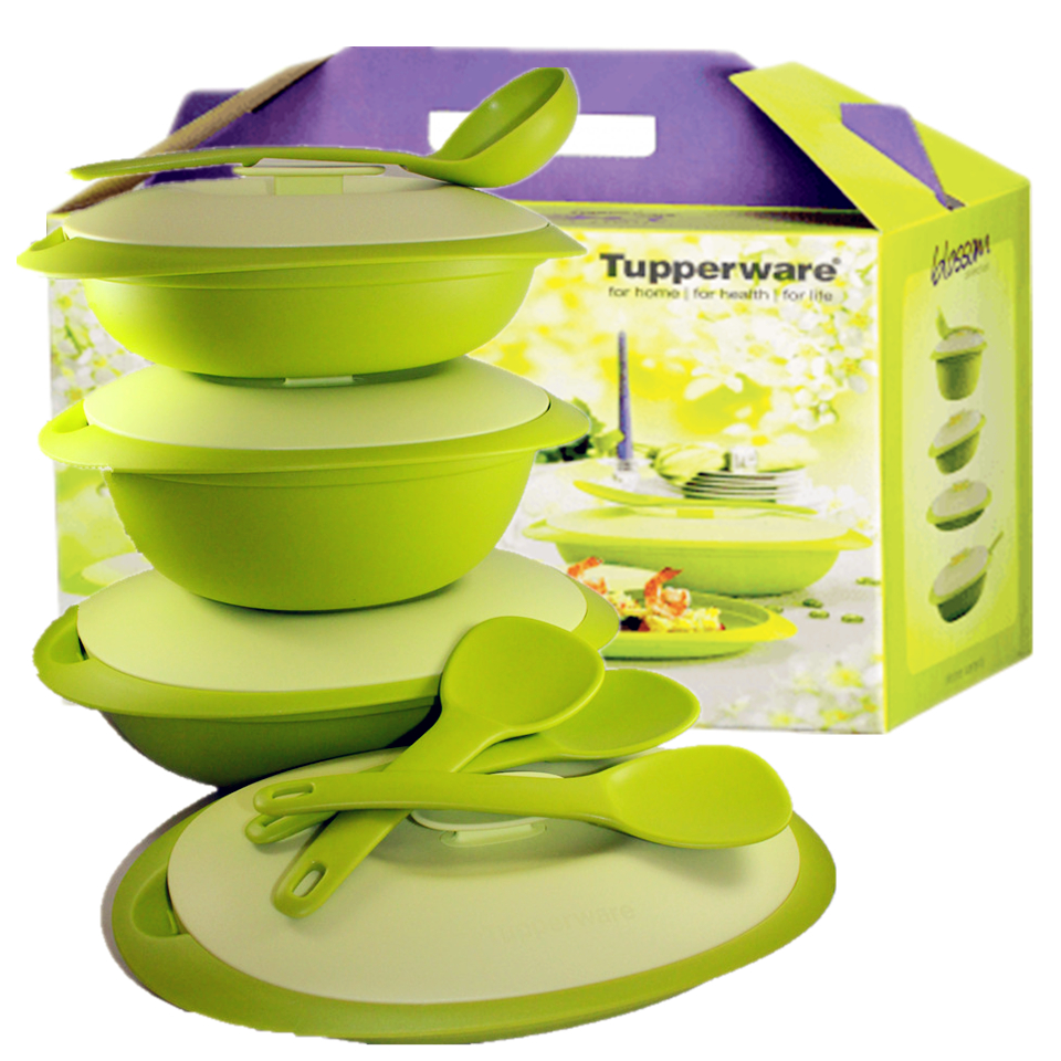 Tupperware SALE - Blossom Collection Set (Wadah Saji Hijau) (1 set)