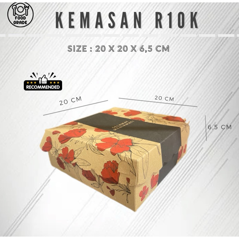 

GUDANG LAKBAN Kemasan R10K Motif Bunga Merah Kemasan Nasi Cantik