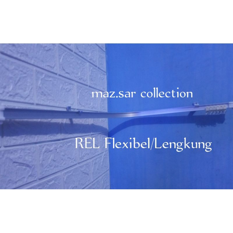 Rel Gorden Lengkung Rollet Gordyn Siku Flexibel Batang Hordeng Elastis