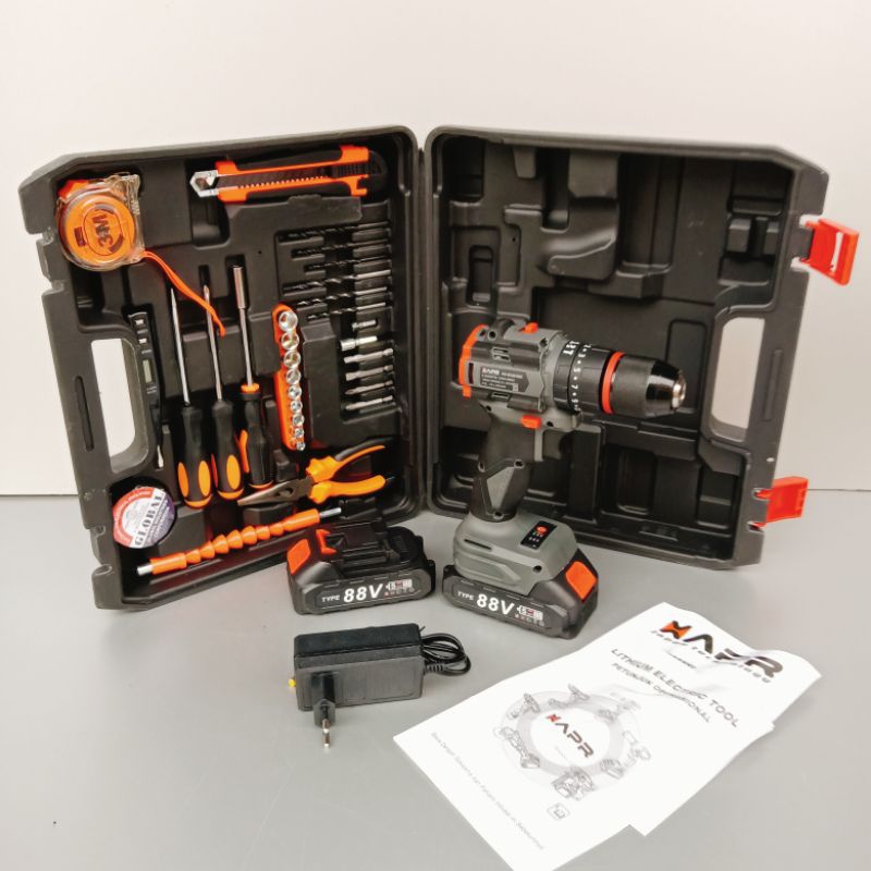 XAPR.APR AP20+ BOR CAS BRUSLESS 13MM 88VF 2 BATERAI TENAGA BESAR