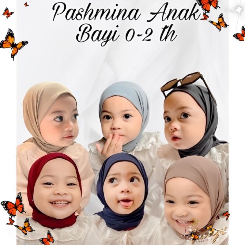 Jilbab Pastan Camila/Pasmina Instan Bayi Usia 0-6 Bulan 1 2 3 Tahun/Hijab Baby Perempuan Neborn Lucu