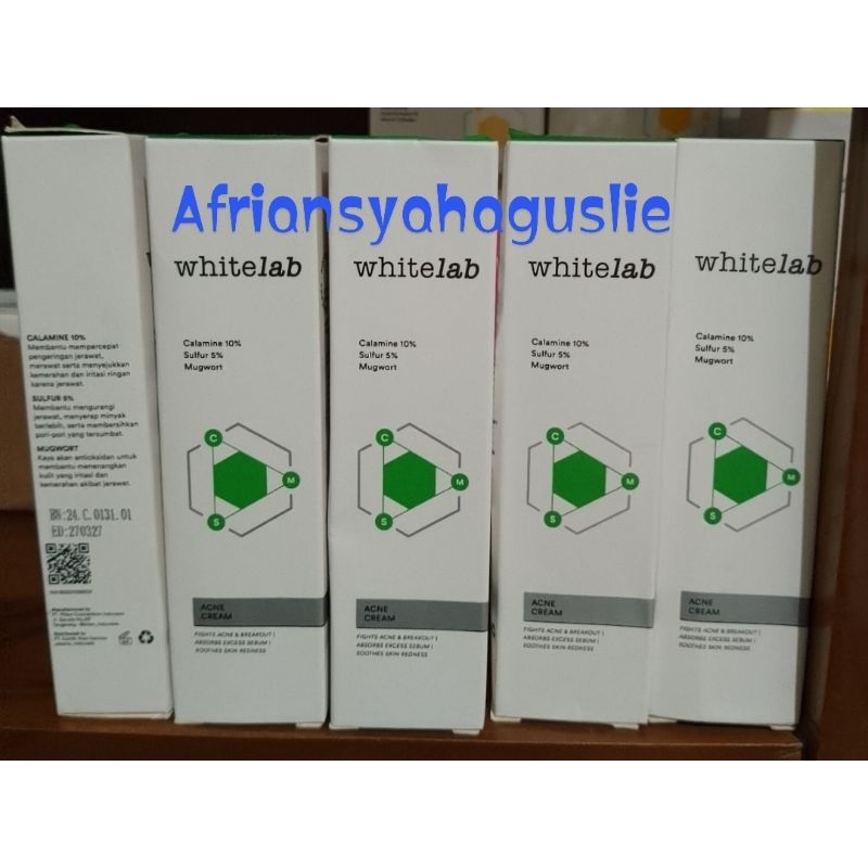 Whitelab Acne Cream ED 27 Maret 2027, ORI, Pakai Kotak, Segel plastik luar Hilang