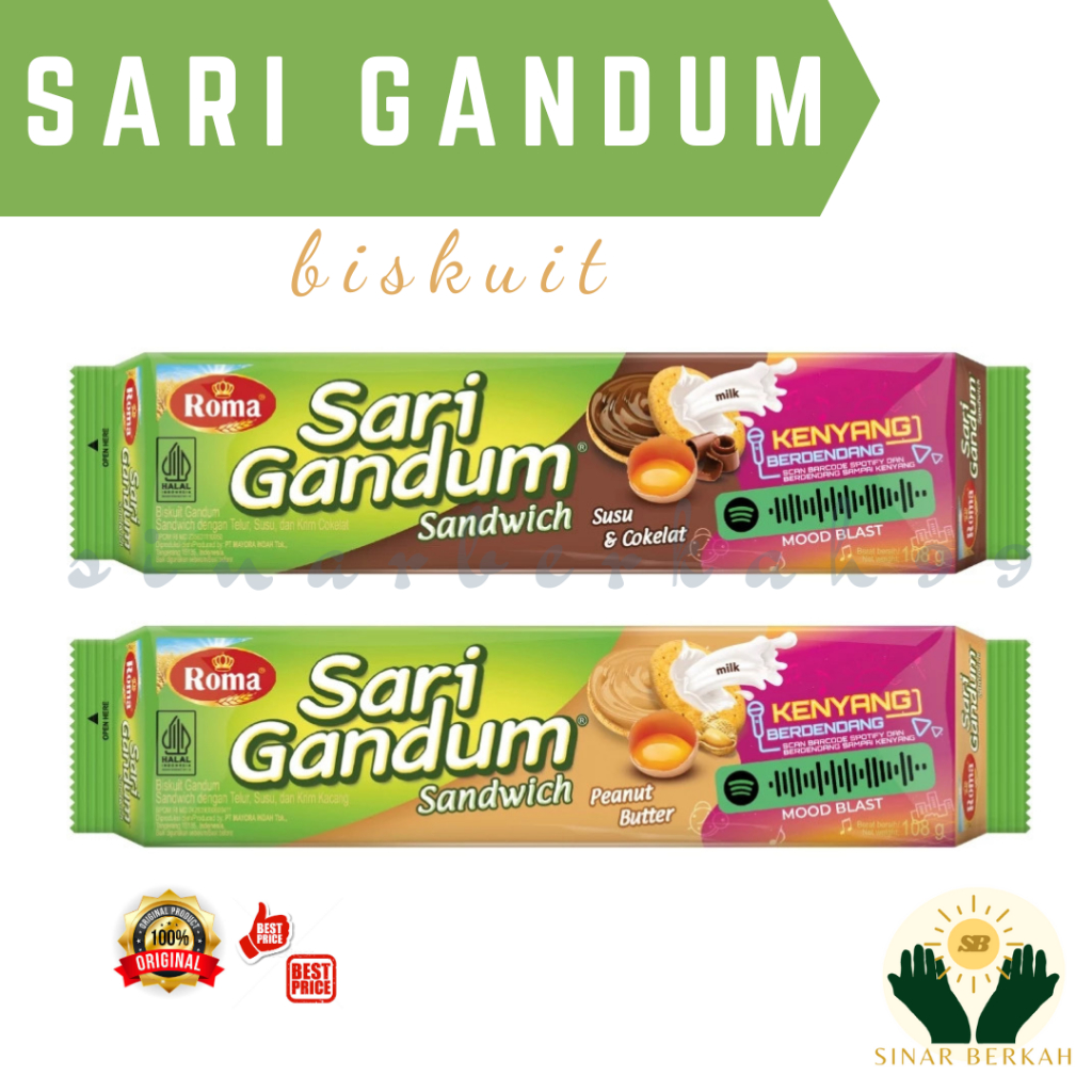 

Roma Sari Gandum Coklat / Peanut 108 GR