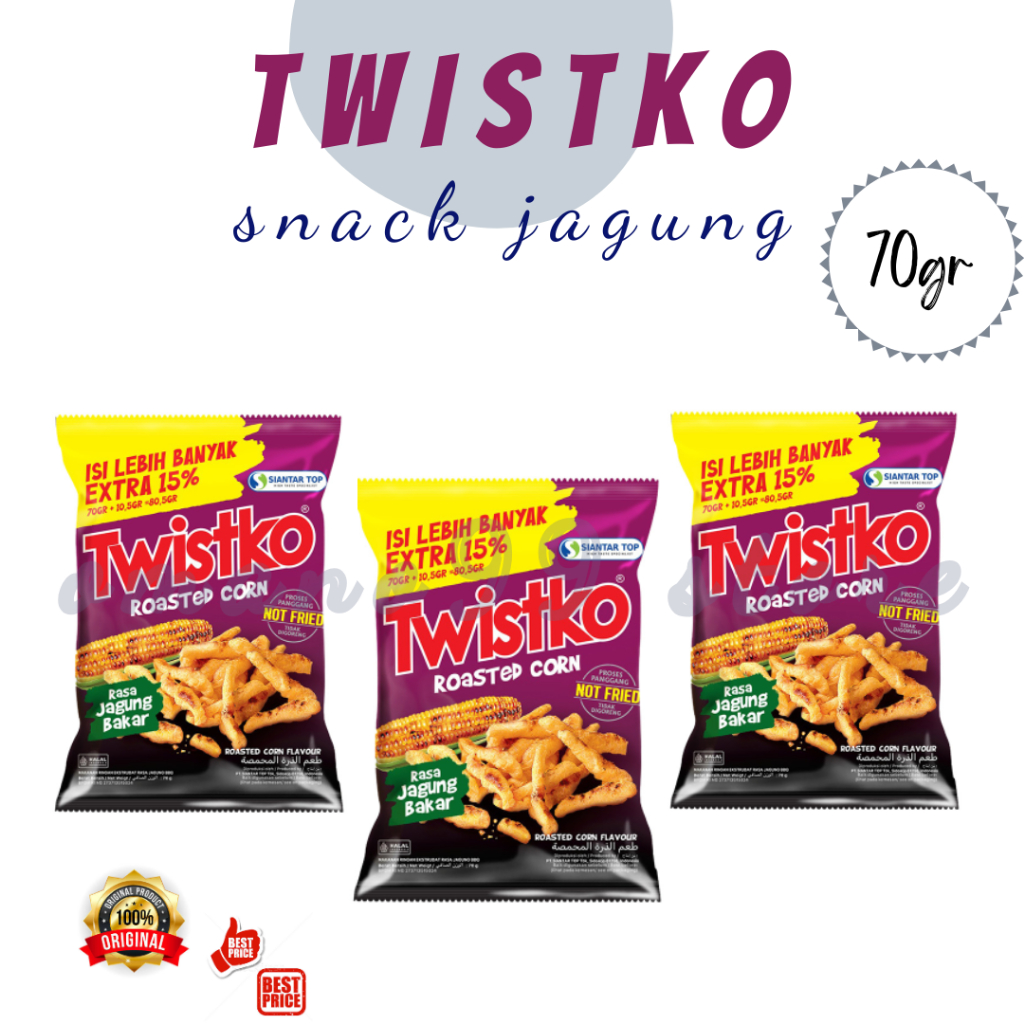 

Twistko Chiki Snack Jagung Bakar 70GR