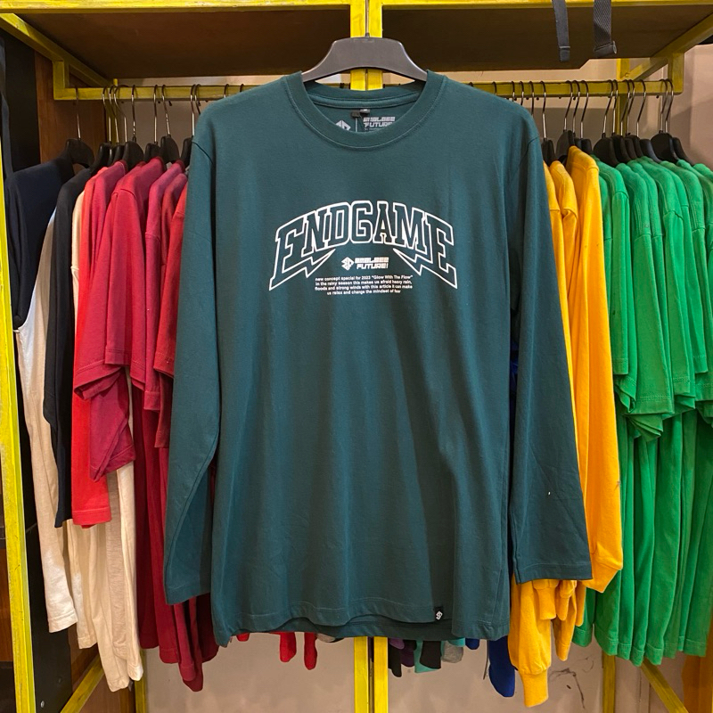bmblbee longslevee end - hijau botol / kaos pria