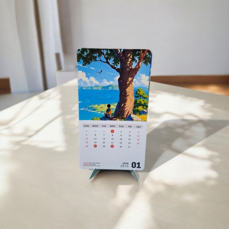 

kalender meja stand gambar anime motif glossy +doff / desk calender / calendar stand