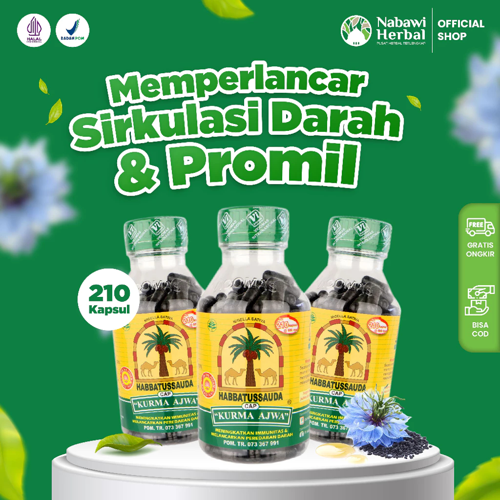 

CAP KURMA AJWA - Habbatussauda Cap Kurma Ajwa Serbuk Jintan Hitam