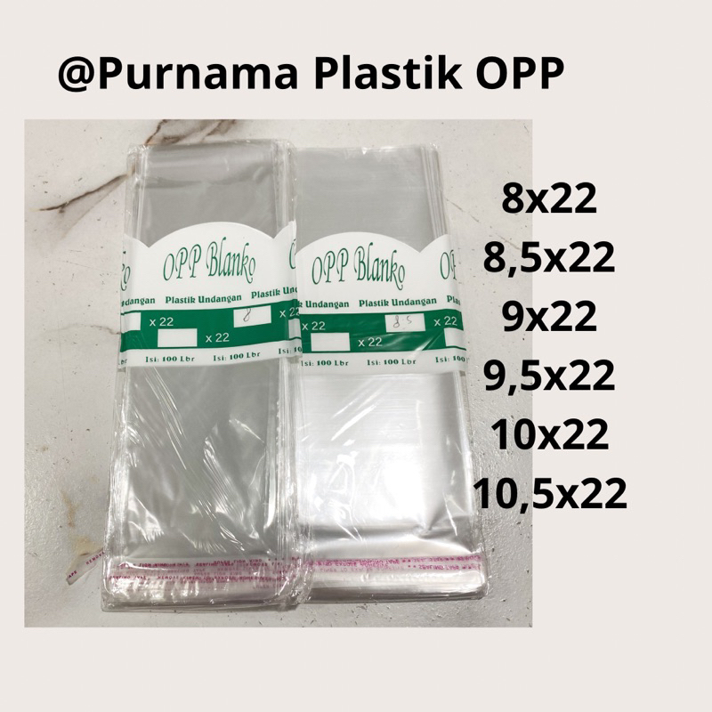 Plastik OPP Lem Seal 8x22 8,5x22 9x22 9,5x22 10x22 10,5x22