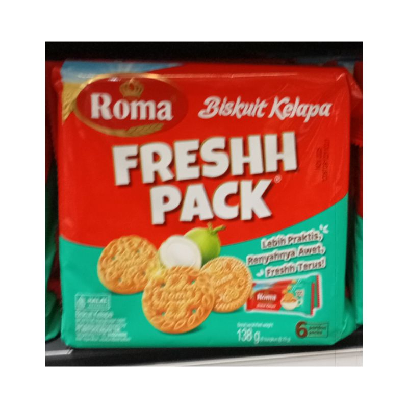 

ROMA KELAPA BISCUIT FRESH PACK 138GR (ISI 6 PCS @23GR)
