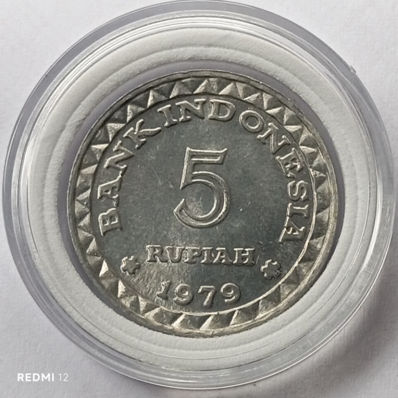 uang koin kuno 5 rupiah kb 1979 luster
