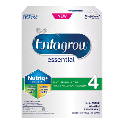 

Enfagrow Essential 4 Susu Bubuk Pertumbuhan Anak >3 Tahun Vanila 1800 gram | 1,8 kg