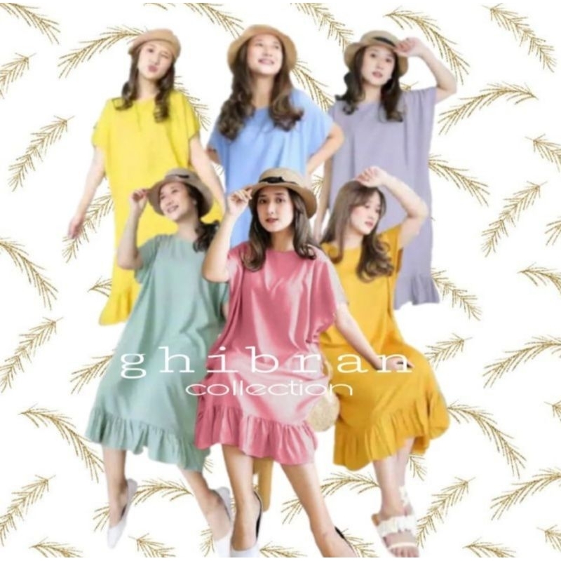 Daster Viral Ruffle Polos // Daster Ruffle Jumbo Murah