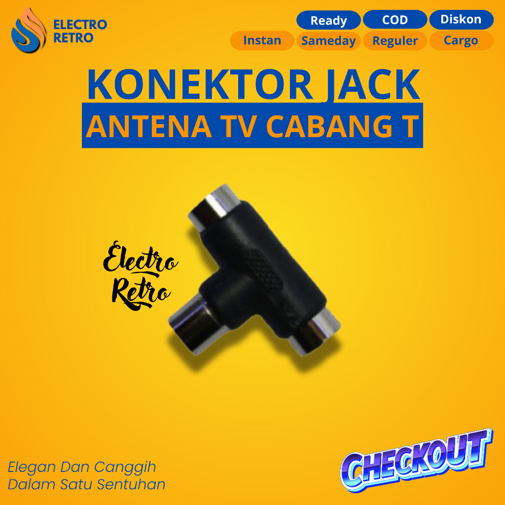 JACK ANTENA TV CABANG T KONEKTOR JACK ANTENA MODEL T PARALEL ANTENA TV