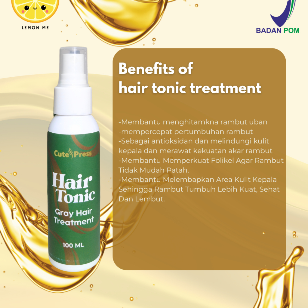 PROMO HAIR TONIC GREY HAIR/ VEGAN HAIR TONIC /MENGHITAMKAN RAMBUT UBAN/ ANTI RONTOK | BPOM/HAIR TONi