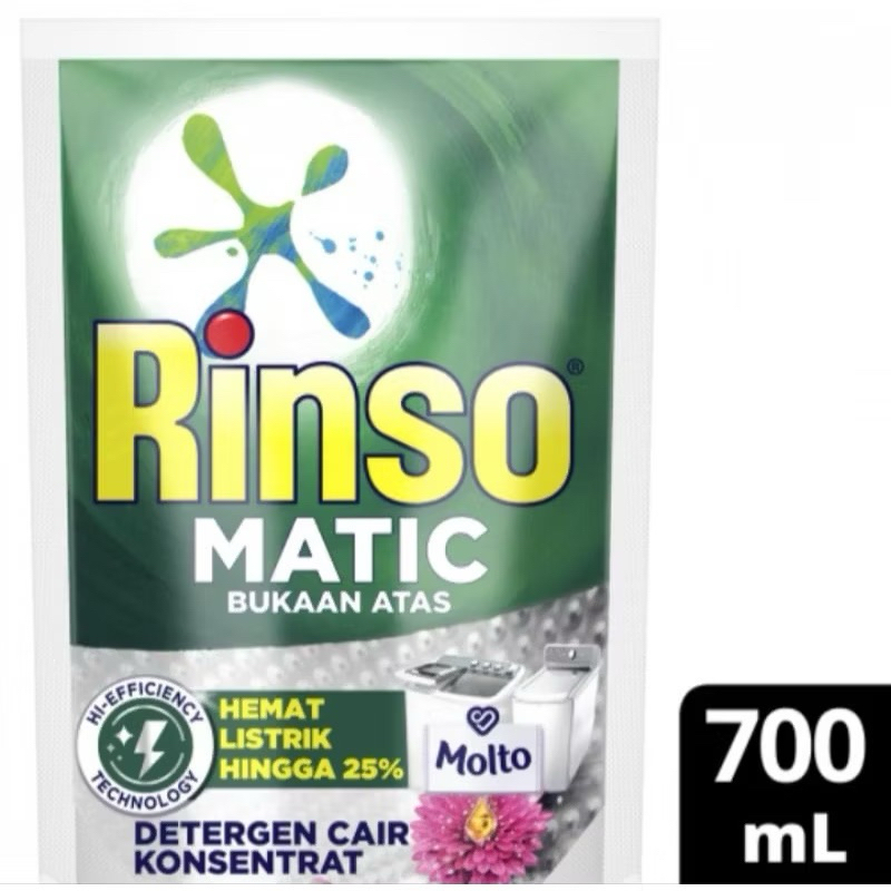 Rinso Matic Deterjen Cair Bukaan Atas 700 ml - Rinso Matic Topload