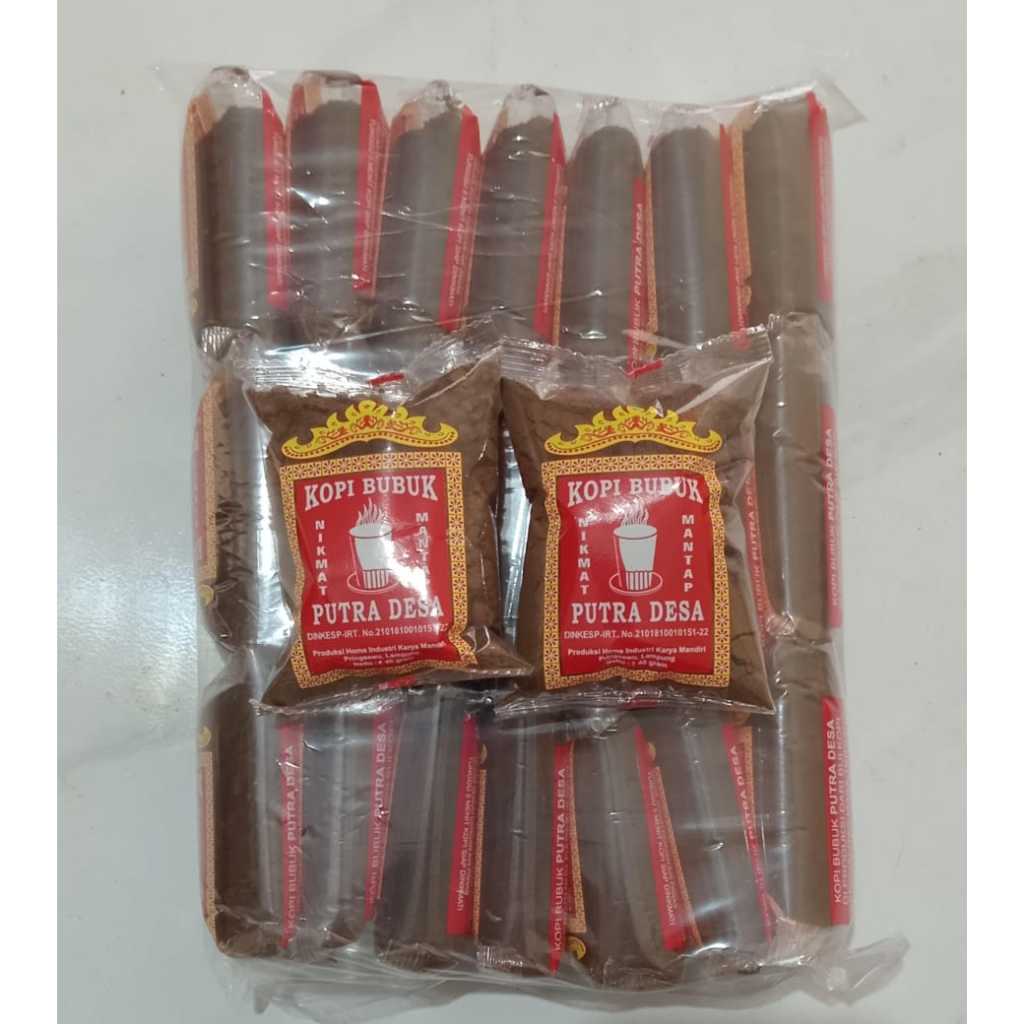 

21 Bungkus Kopi Bubuk Robusta Lampung, Putra Desa Kemasan 40gr