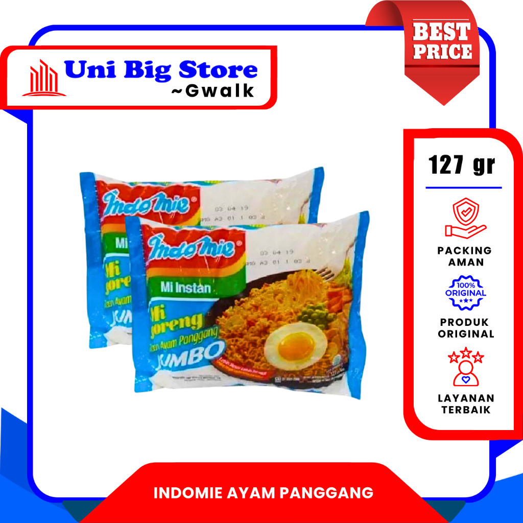 

INDOMIE MI GORENG RASA AYAM PANGGANG JUMBO - 127 gr